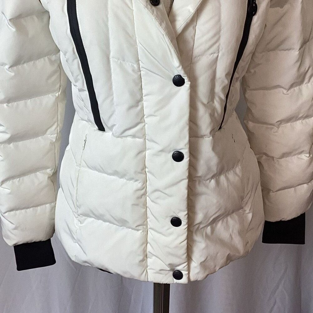 Michael Kors White Hooded Down Puffer Jacket Parka Women’s M Beautiful! - Picture 6 of 16